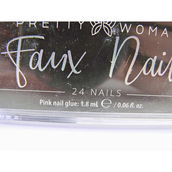 Lot 5 Pretty Woman Kiss Press on Glue Nails New Box Leopard White Blue Coffin - Picture 11 of 14